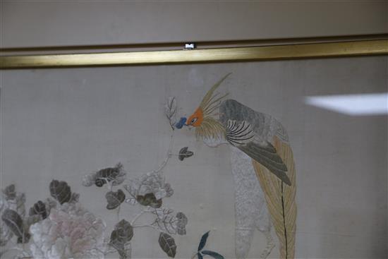 A Chinese embroidered picture of a phoenix